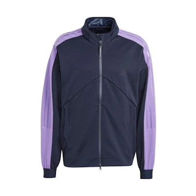 adidas Black Striped Zip Vintage Track Jacket with Stand Collar HY4139