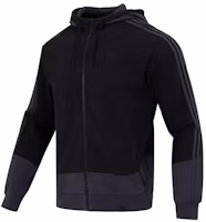 adidas Black Three-Stripe Athletic Hooded Jacket IA6962 adidas Black Three-Stripe Athletic Hooded Jacket IA6962