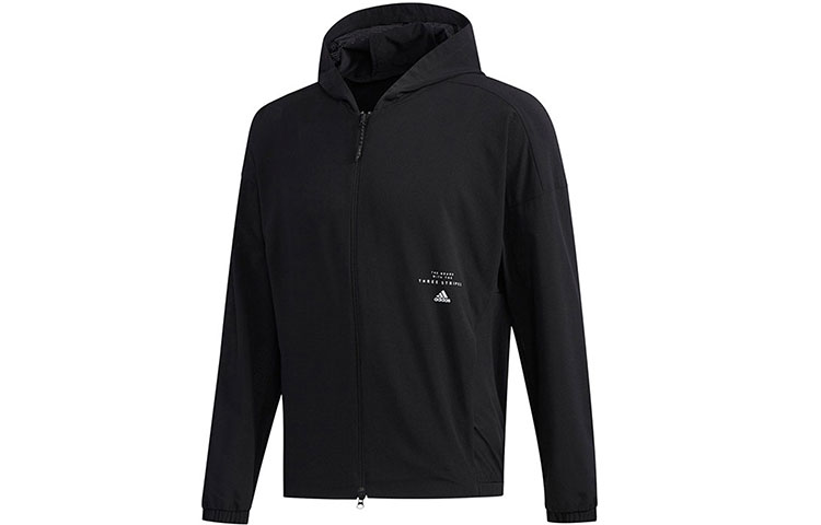 adidas Black Three-Stripes Hooded Casual Jacket FM5397