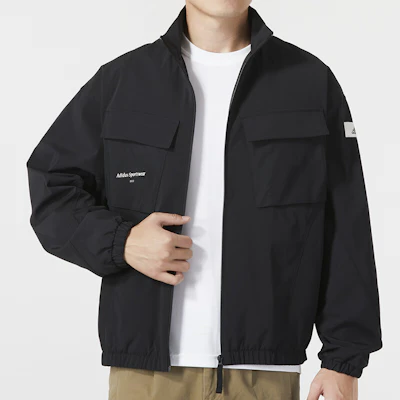 adidas Black Utility Logo Patch Stand Collar Long Sleeve Jacket IP4987 Details for adidas Black Utility Logo Patch Stand Collar Long Sleeve Jacket IP4987