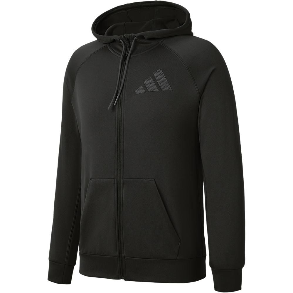 adidas Black Versatile Hooded Casual Fashion Jacket IN5560