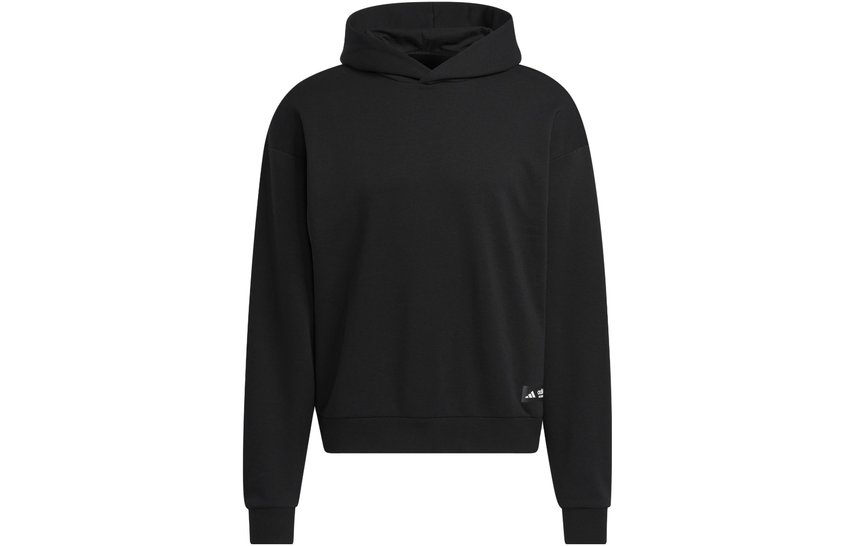 adidas Black Vintage Loose Fit Hoodie with Solid Logo Design HY2765