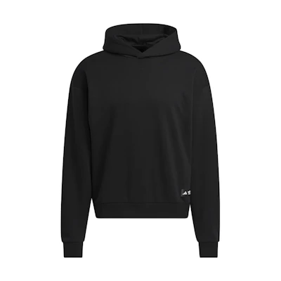 adidas Black Vintage Loose Fit Hoodie with Solid Logo Design HY2765