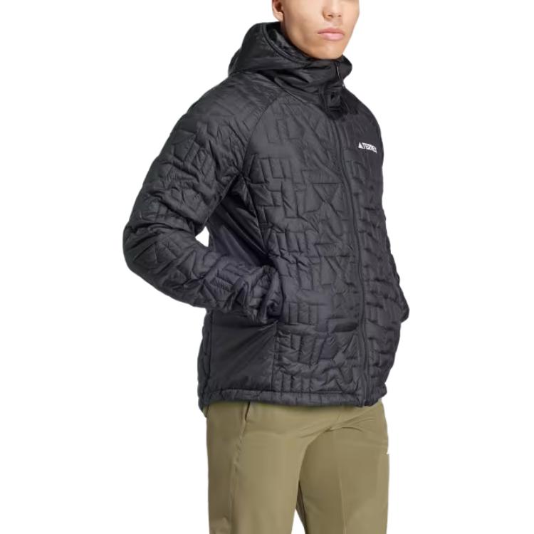 adidas Black Waterproof Hooded Zip-Up Jacket Long Sleeve IT3247 圖 3