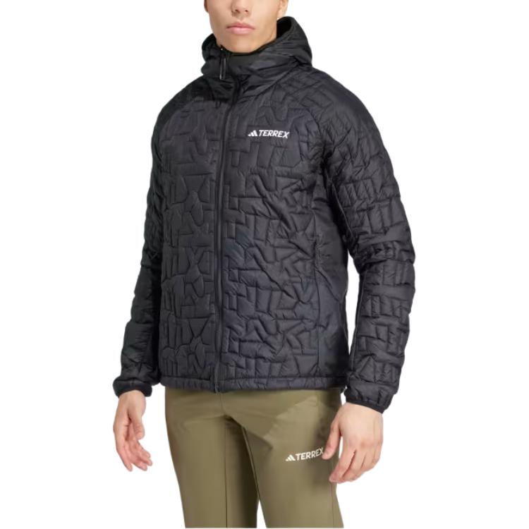 adidas Black Waterproof Hooded Zip-Up Jacket Long Sleeve IT3247 圖 4