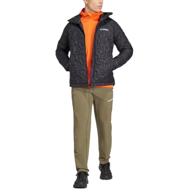 adidas Black Waterproof Hooded Zip-Up Jacket Long Sleeve IT3247 圖 6