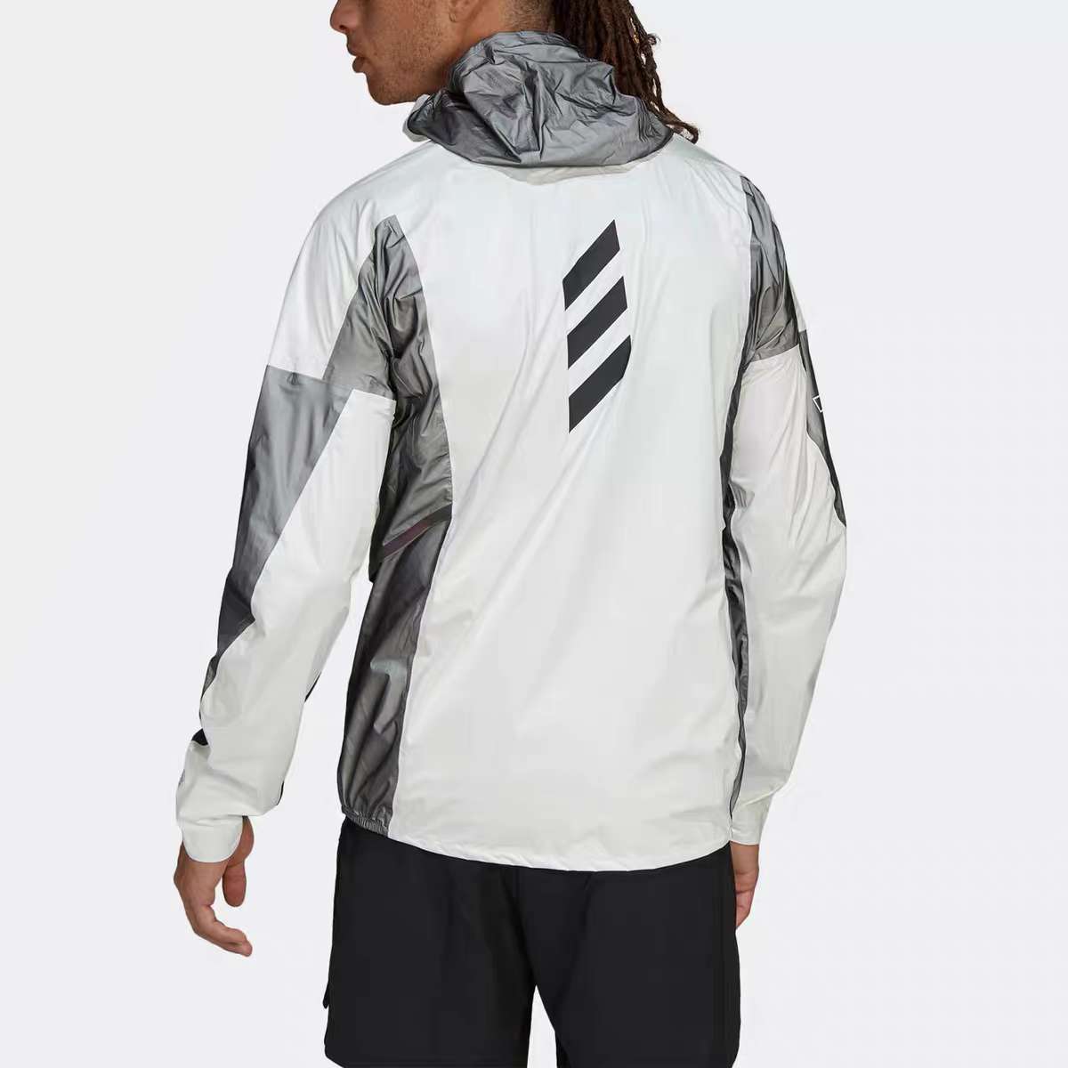 adidas Black White Outdoor Colorblock Zip Hoodie Jacket H44115 圖 4