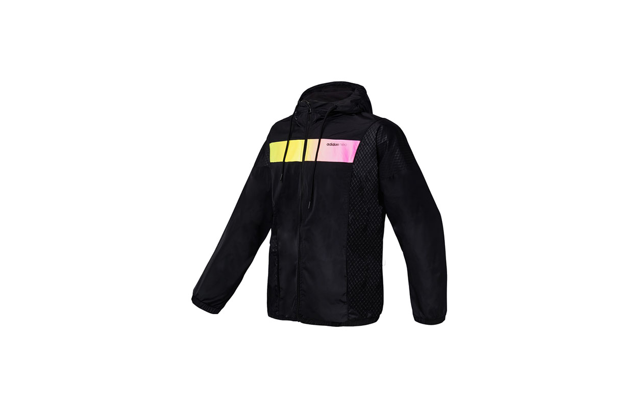 adidas Black Windbreaker Casual Sport Jacket EH6508