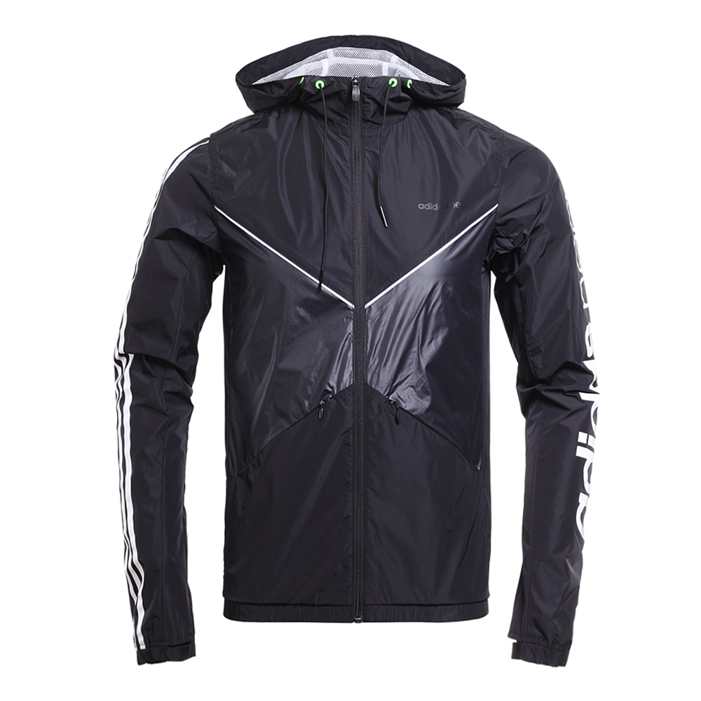 adidas Black Windproof Casual Hooded Jacket BP6322