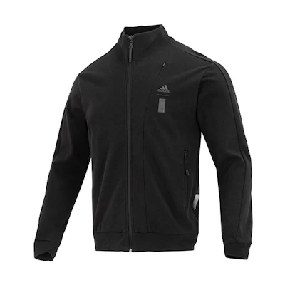 adidas Black Windproof High-Collar Jacket with Solid Logo Embroidery IA8127
