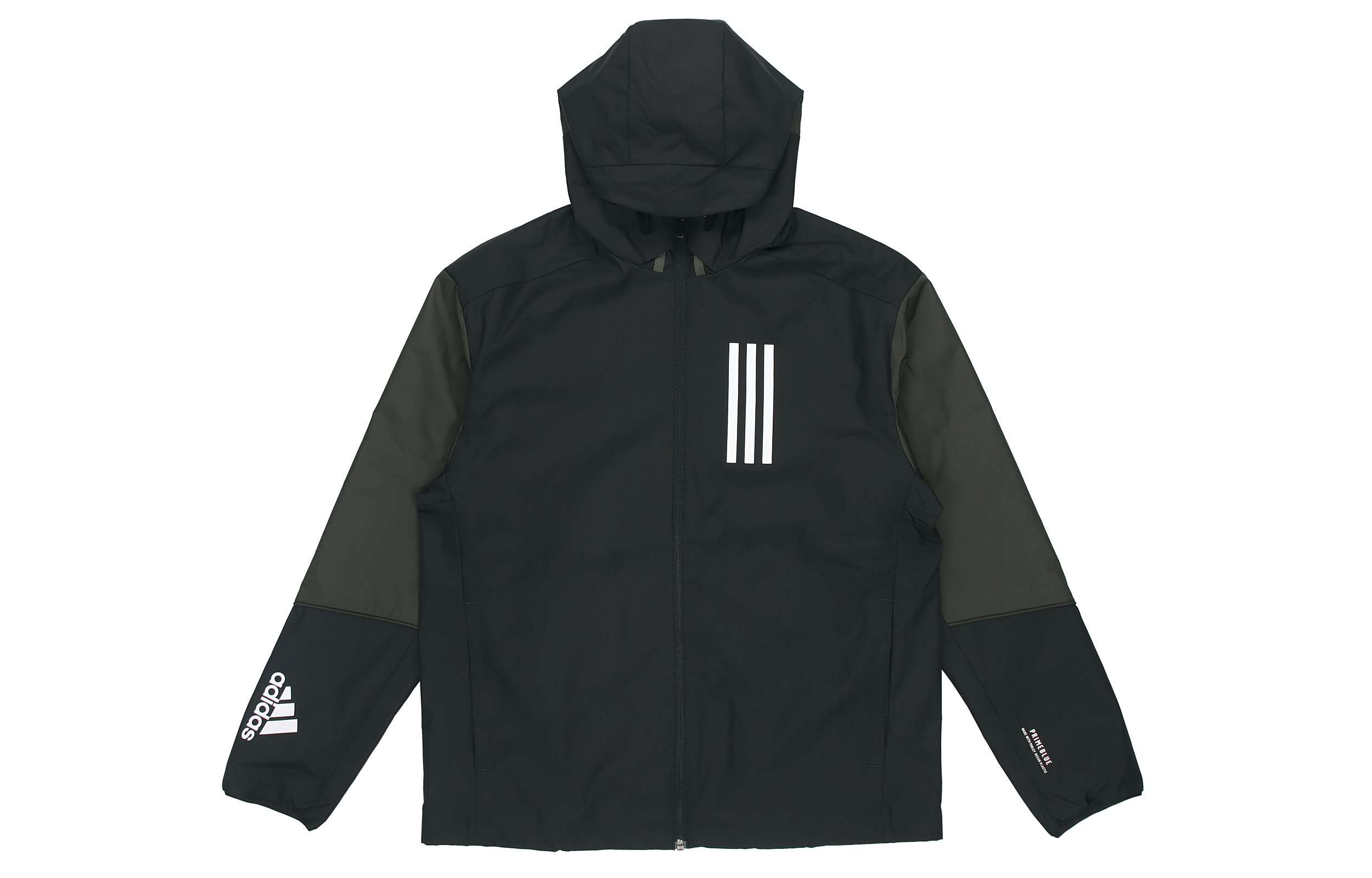 adidas Black Windproof Hooded Casual Sports Jacket GF4023