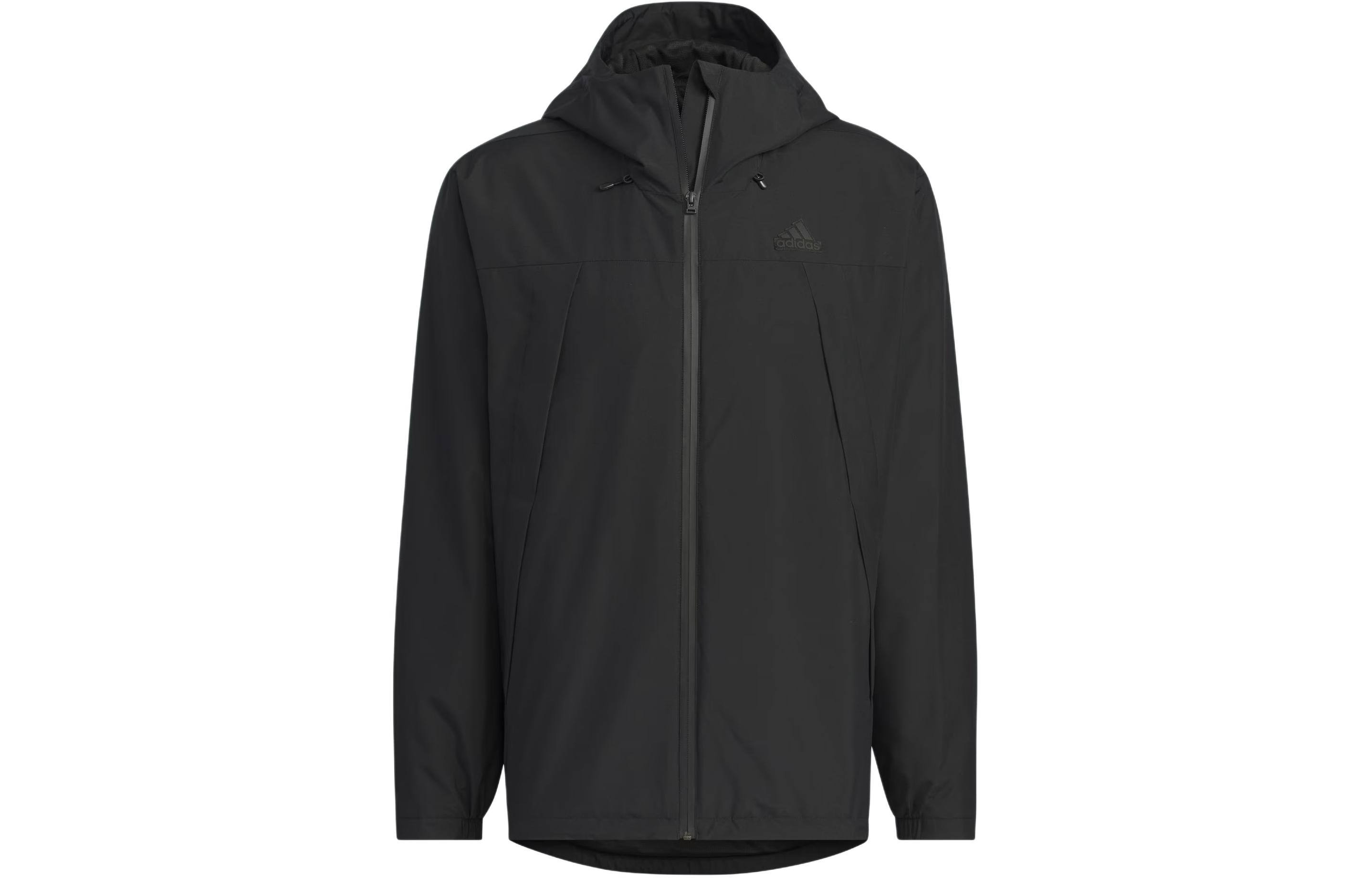 adidas Black Woven Reflective Hooded Jacket Casual Sportswear JF0962
