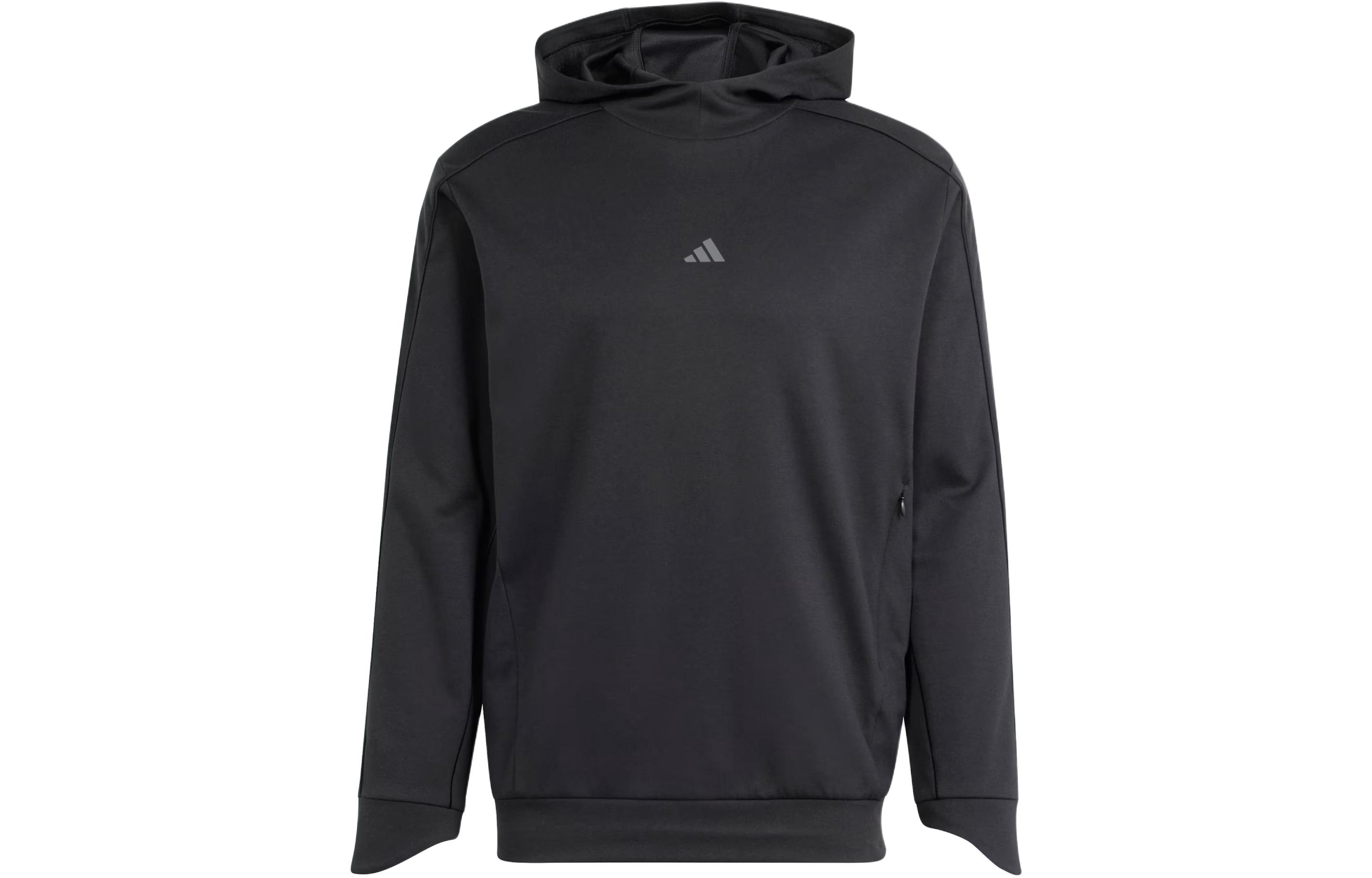 adidas Black Yoga Training Hoodie with Back Letter Print Design IR9527