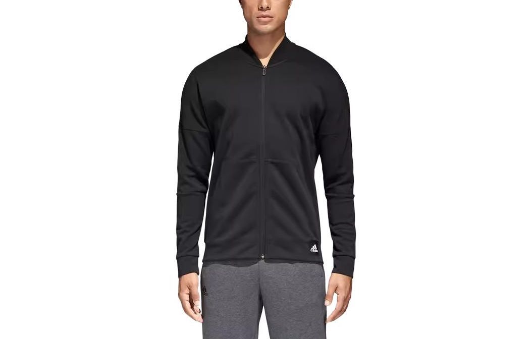 adidas Black Zip-Up Drop Shoulder Jacket DM9549