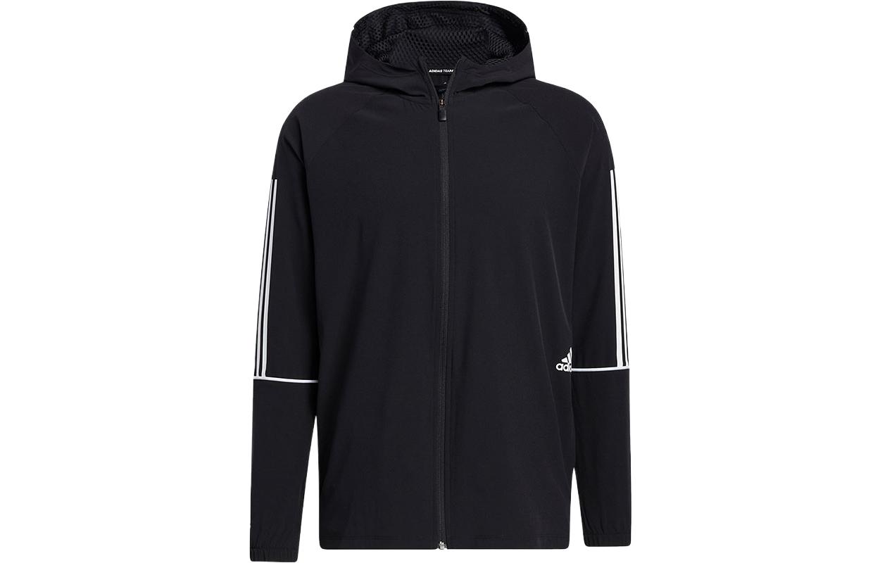 adidas Black Zip-Up Hooded Sports Jacket GL4799