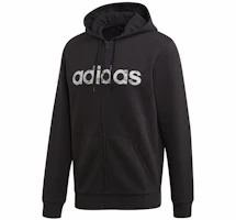 adidas Black Zip-Up Hoodie Jacket Casual Sportswear EI9736 adidas Black Zip-Up Hoodie Jacket Casual Sportswear EI9736