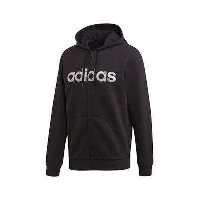 adidas Black Zip-Up Hoodie Jacket Casual Sportswear EI9736