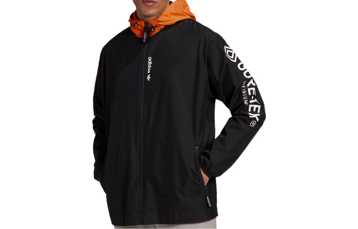 adidas Black Zip-Up Hoodie Jacket with Letter Print GD5616