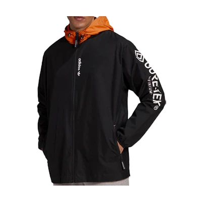 adidas Black Zip-Up Hoodie Jacket with Letter Print GD5616