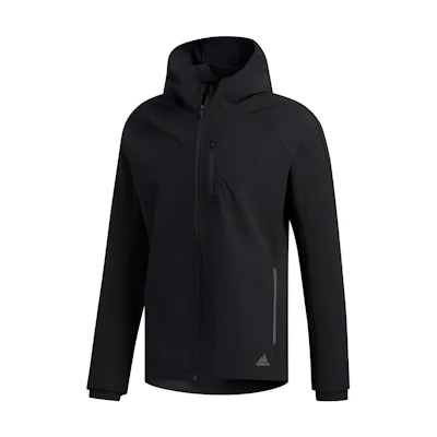 adidas Black Zip-Up Hoodie Jacket with Logo Design EC7022