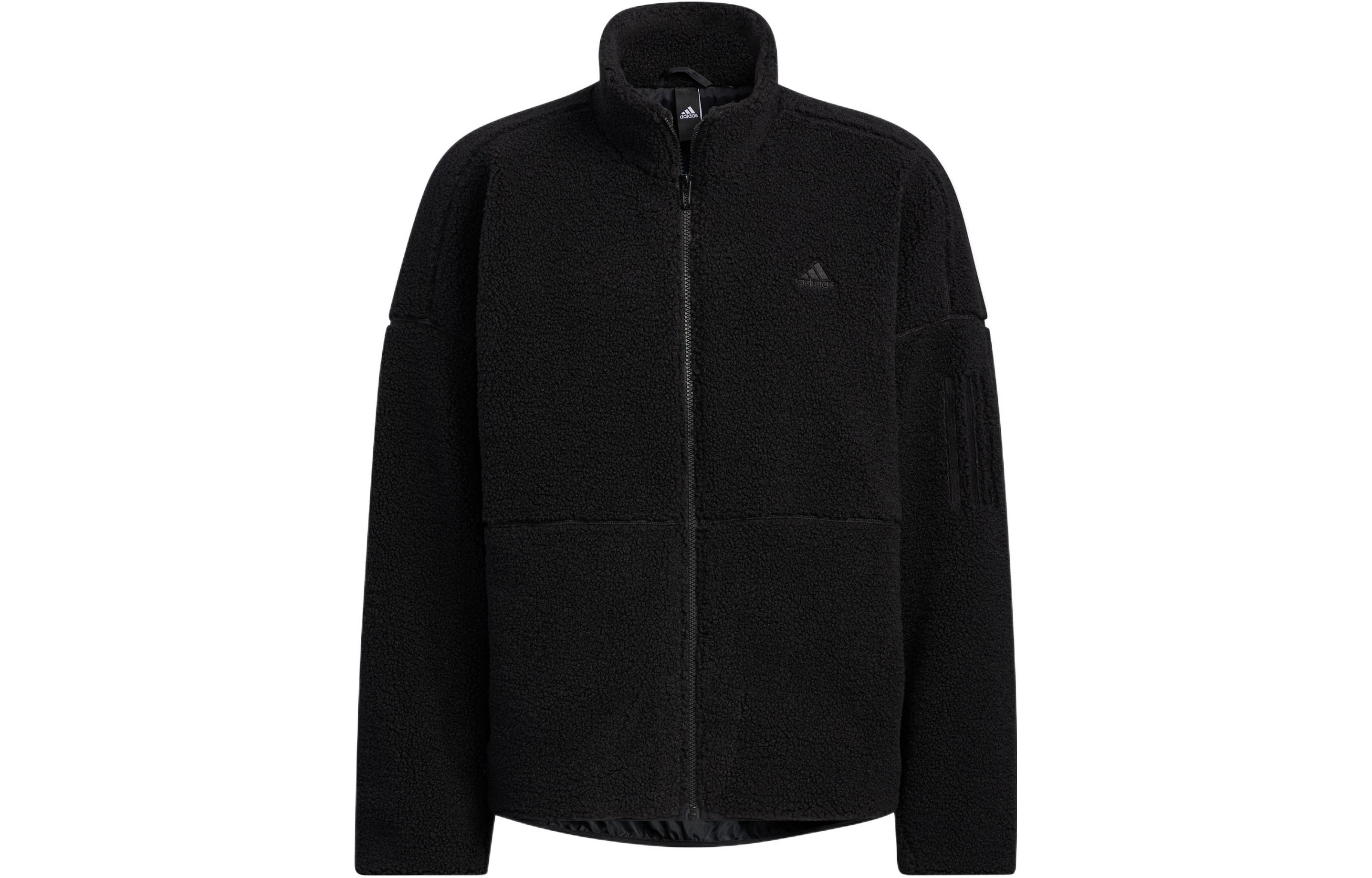 adidas Black Zip-Up Jacket with Solid Logo Embroidery HP1420