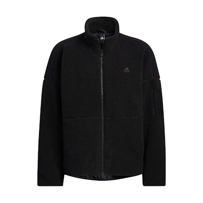 adidas Black Zip-Up Jacket with Solid Logo Embroidery HP1420