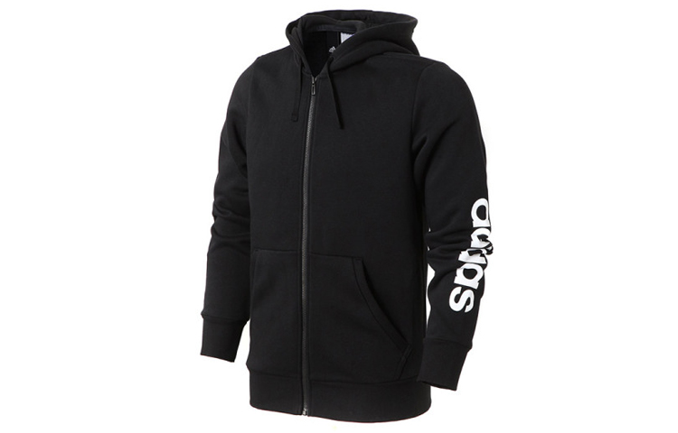 adidas Black Zip Knit Hoodie Jacket BR4058