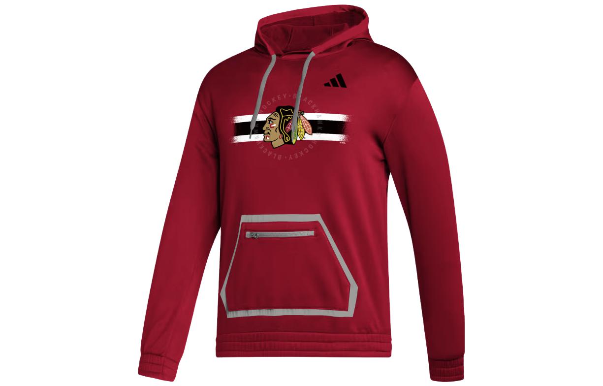 adidas Blackhawks Team Issue Hockey Hoodie Red Pullover Sweatshirt IK6653