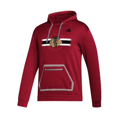 adidas Blackhawks Team Issue Hockey Hoodie Red Pullover Sweatshirt IK6653