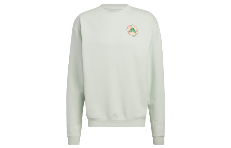 adidas Bloom Crew Sweatshirt Floral Logo Unisex - Linen Green IC7746