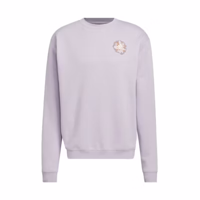 adidas BLOOM Crew Sweatshirt Floral Print Logo Unisex Silver HT3147