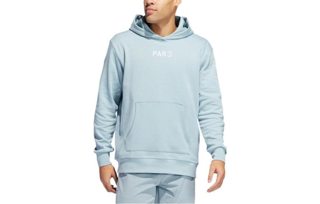 adidas Blue-Grey Pullover Hoodie with Alphanumeric Print HB1031