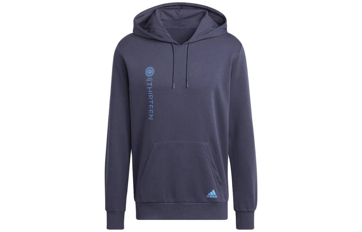 adidas Blue Alphabet Logo Graphic Hoodie Long Sleeve HG4429