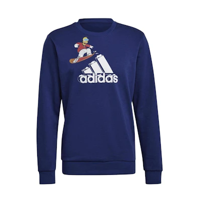 adidas Blue Cartoon Graphic Crewneck Sweatshirt HA7696
