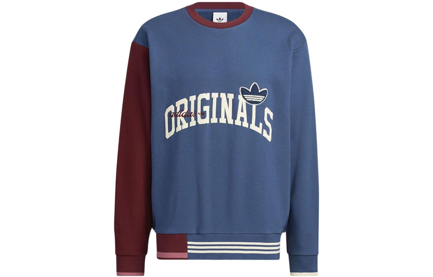adidas Blue Colorblock Lettering Crewneck Sweatshirt HZ8922