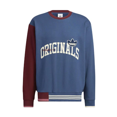 adidas Blue Colorblock Lettering Crewneck Sweatshirt HZ8922