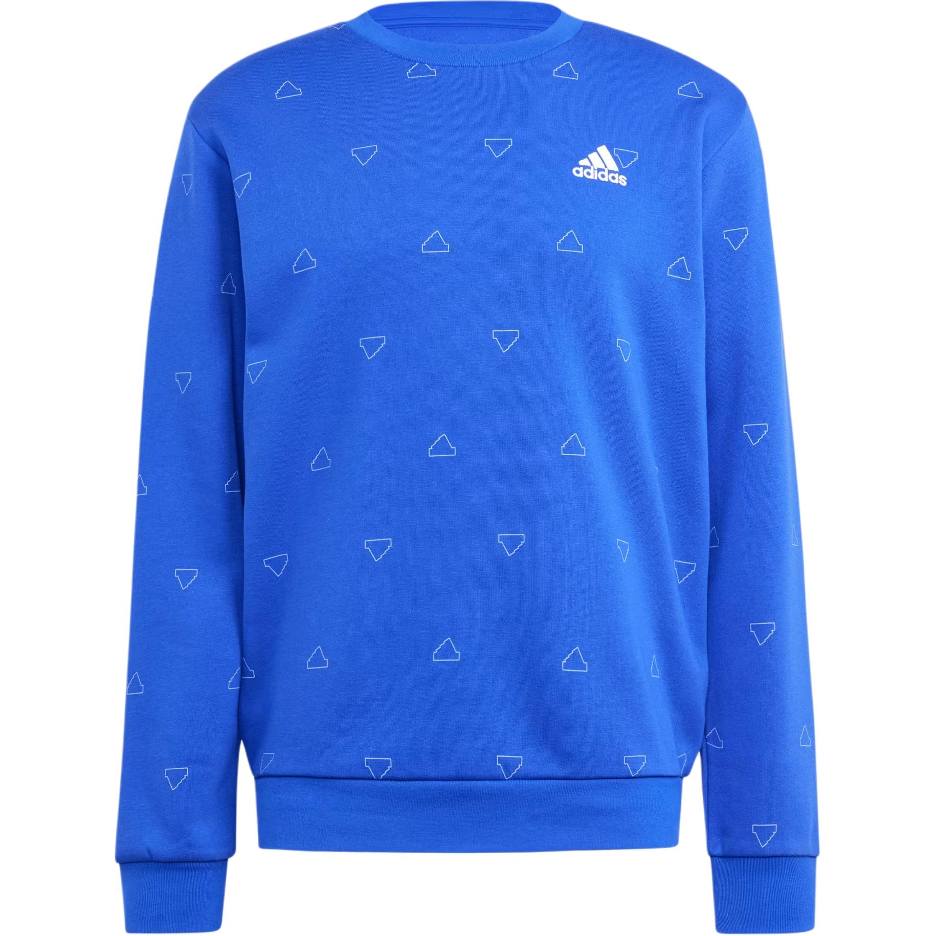 adidas Blue Crewneck Long Sleeve Pullover Sweatshirt IU0287