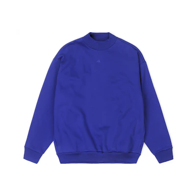 adidas Blue Crewneck Long Sleeve Sweatshirt with Back Logo Print Unisex IX1963