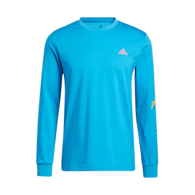 adidas Blue Crewneck Printed Basketball Long-Sleeve Sweatshirt GR1284