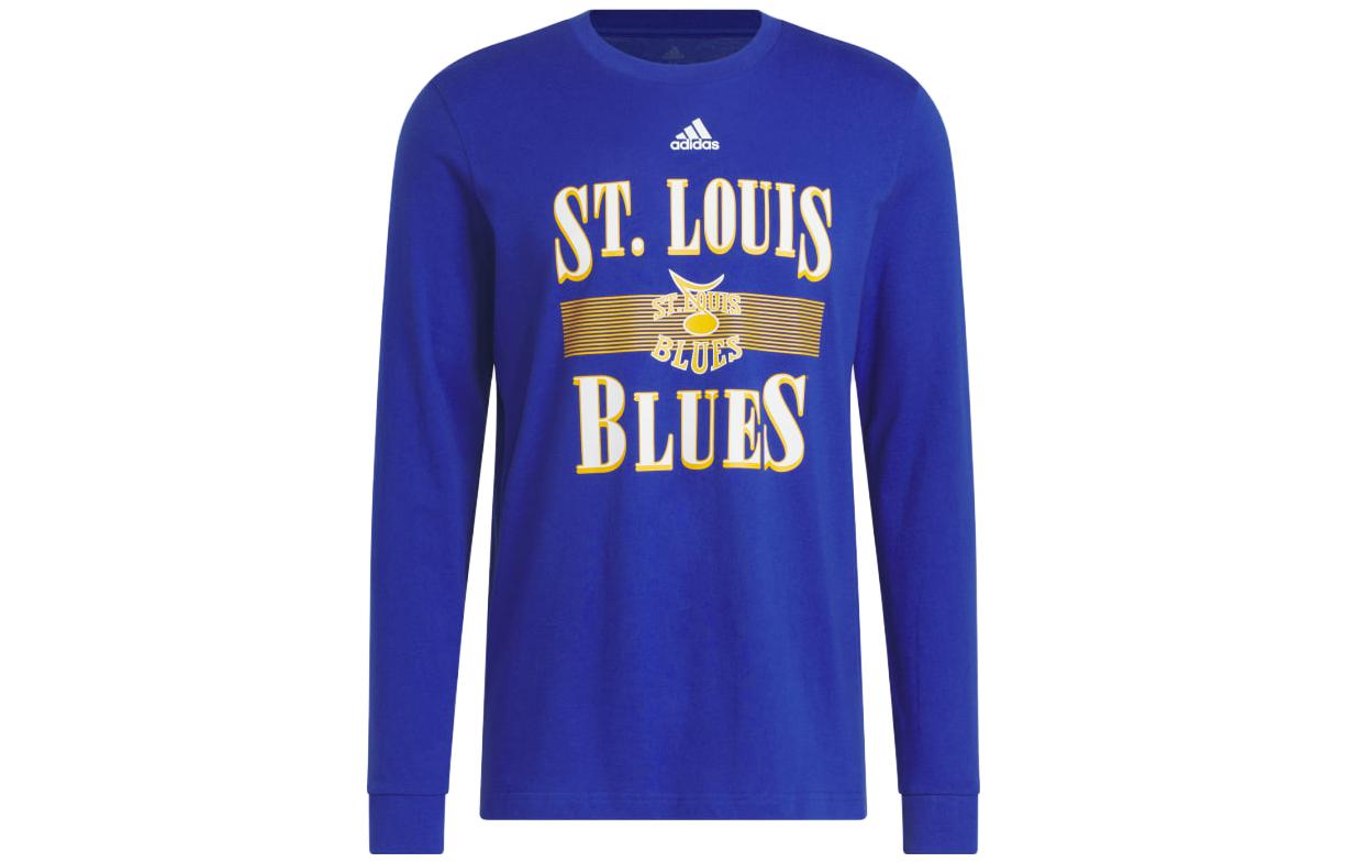 adidas Blue Crewneck Sweatshirt with Letter Logo Print - Classic Style HS0351