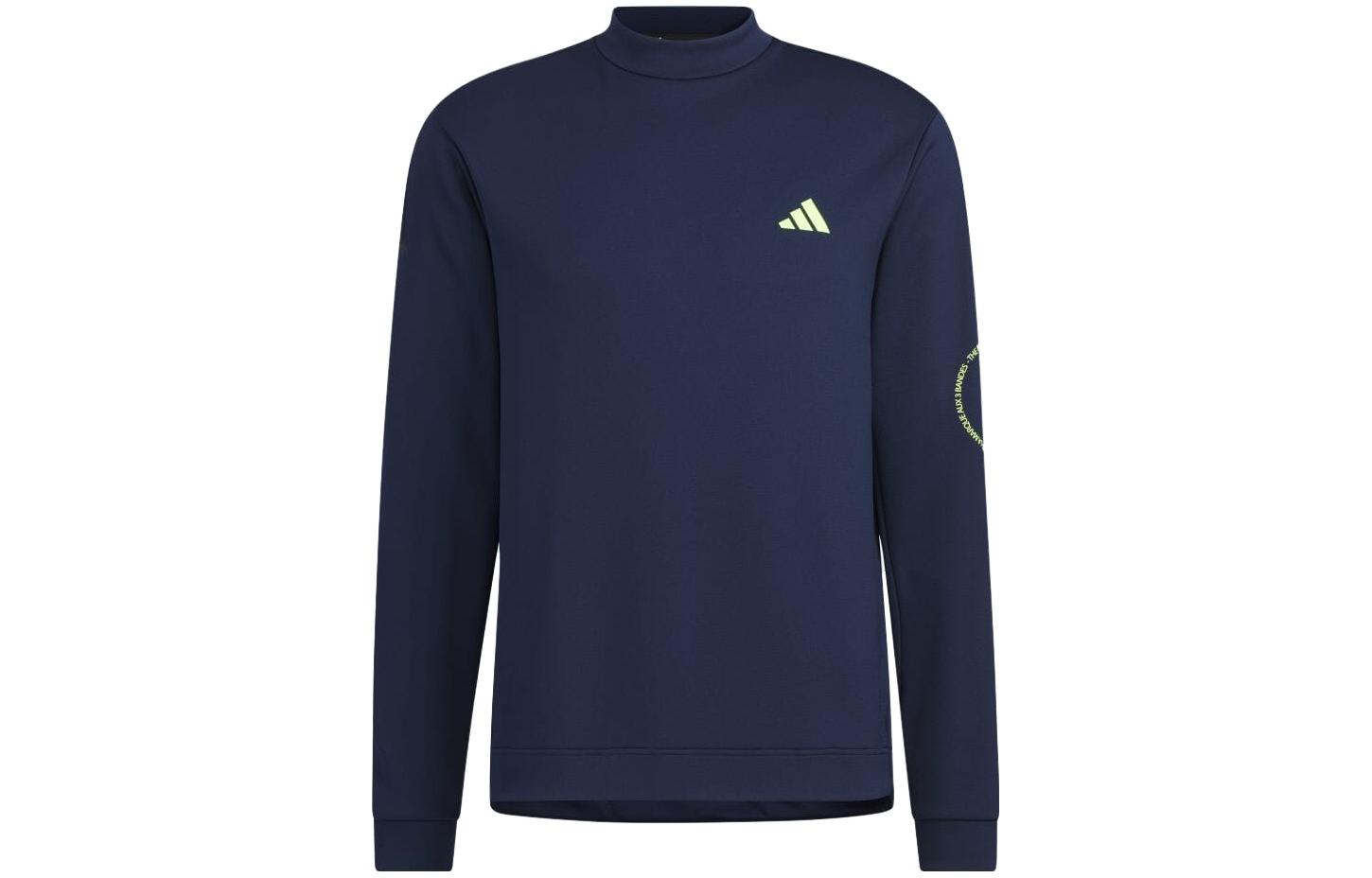 adidas Blue Crewneck Sweatshirt with Solid Logo Print HY0934