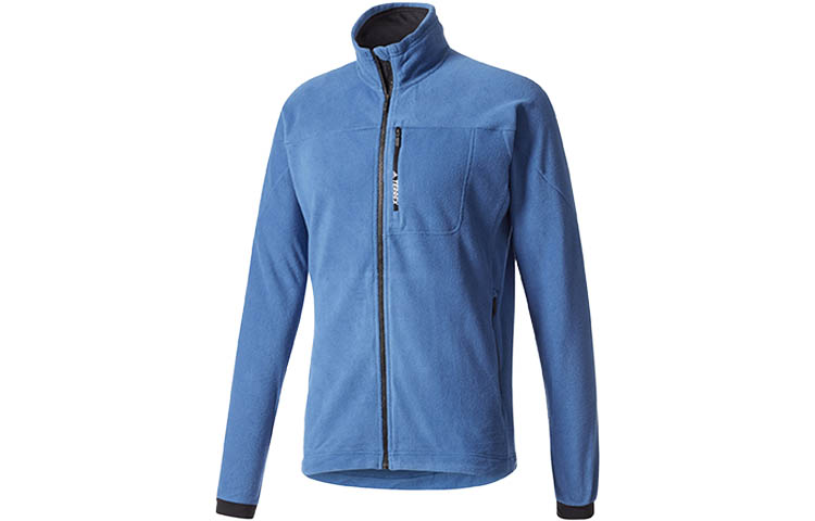 adidas Blue Fleece Track Jacket - Slim Fit Casual Sportswear BP9686
