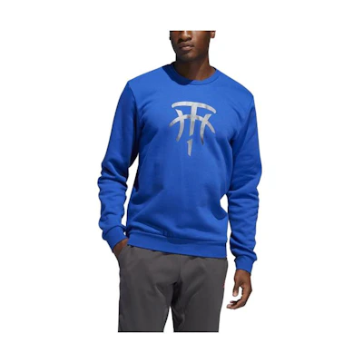 adidas Blue Graphic Print Crewneck Pullover Sweatshirt FM4753