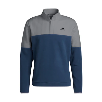 adidas Blue Half-Zip Pullover Sweatshirt with Logo Embroidery HF6528