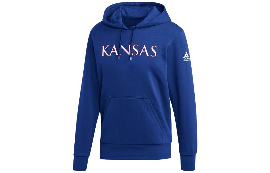 adidas Blue Hoodie with Solid Print and Brand Logo HY2302