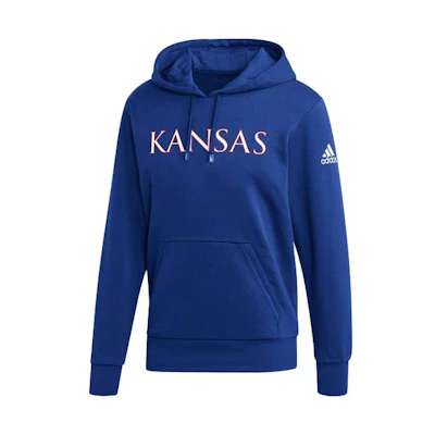 adidas Blue Hoodie with Solid Print and Brand Logo HY2302