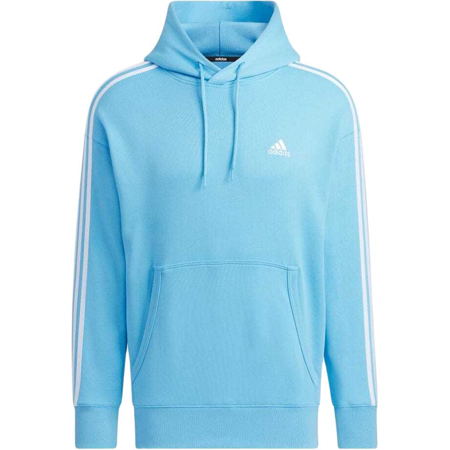 adidas Blue Hoodie with Striped Logo Embroidery Long Sleeve JF3985