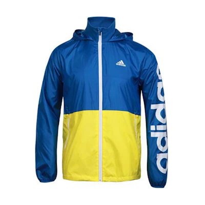 adidas Blue Jacket with Logo Print and Spliced Design AJ3680