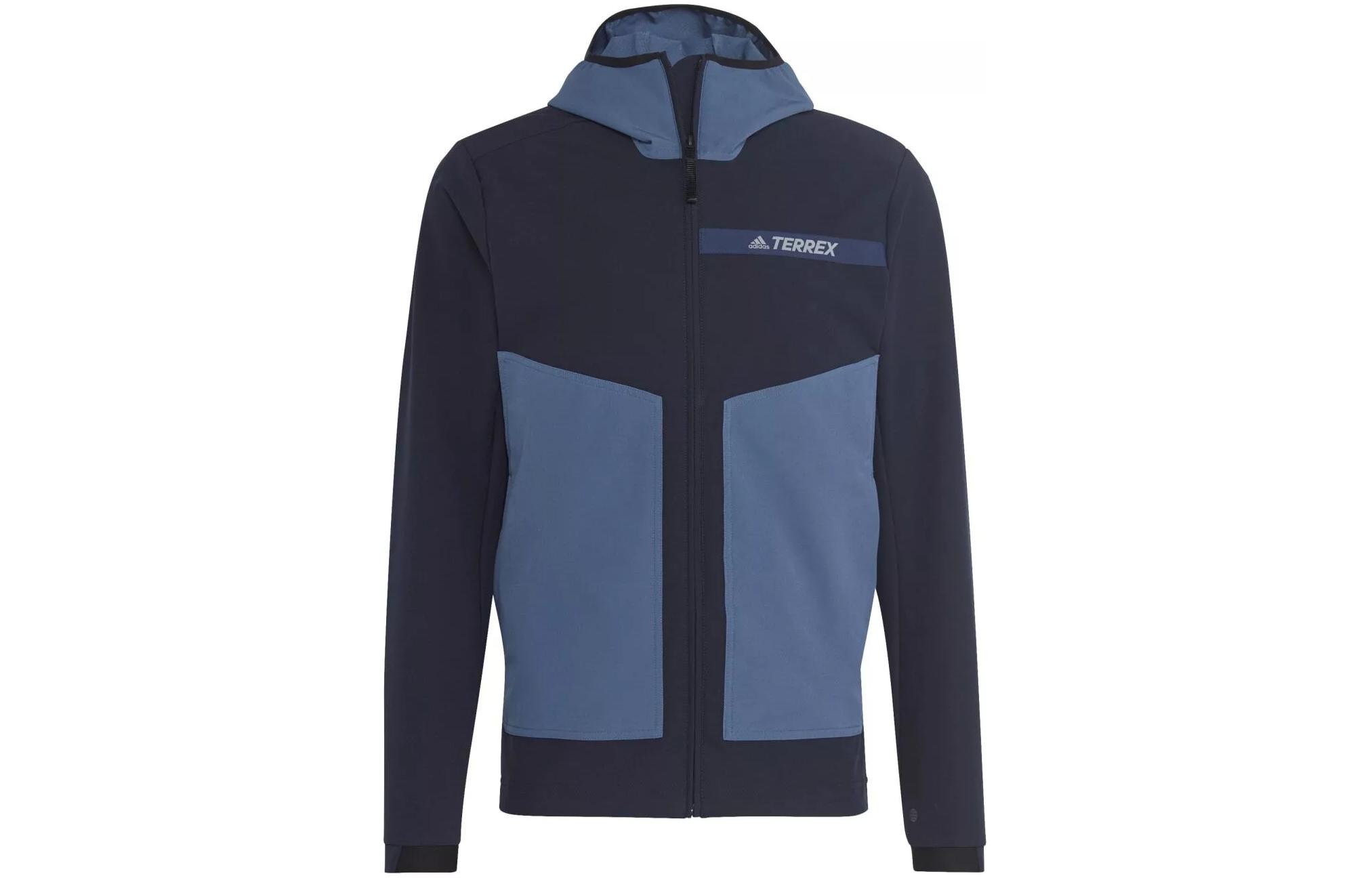 adidas Blue Letter Printed Zip-Up Hoodie Jacket HI1586
