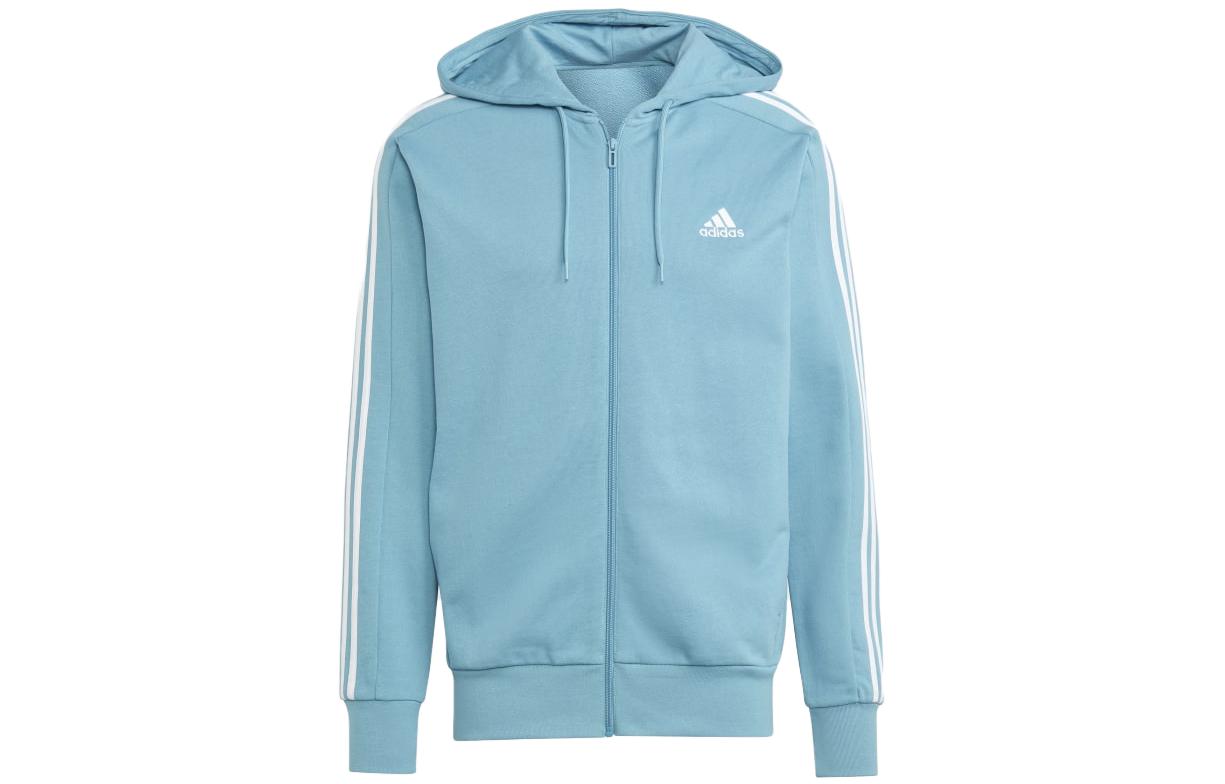 adidas Blue Logo Graphic Zip-Up Hoodie Jacket IC9838